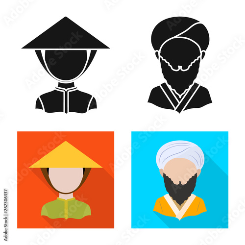 Isolated object of imitator and resident icon. Collection of imitator and culture stock vector illustration.