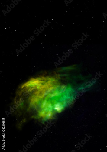 Being shone nebula. 3D rendering