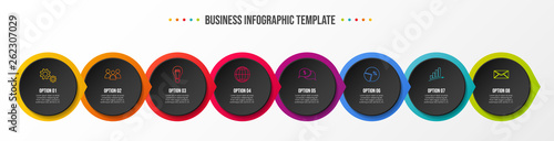 Round business infographic with icons. Vector