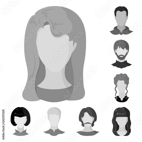 Isolated object of character and profile sign. Collection of character and dummy stock vector illustration.