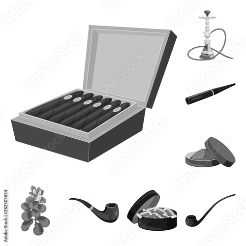 Vector illustration of health and nicotine symbol. Set of health and statistics stock vector illustration.