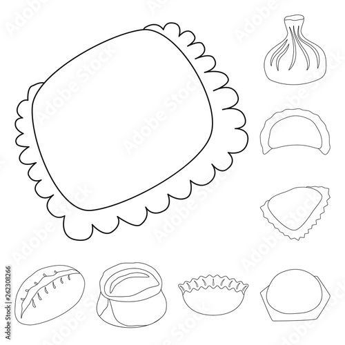 Vector design of food  and dish sign. Set of food  and cooking stock symbol for web.