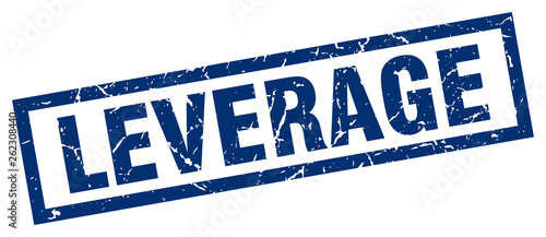 square grunge blue leverage stamp
