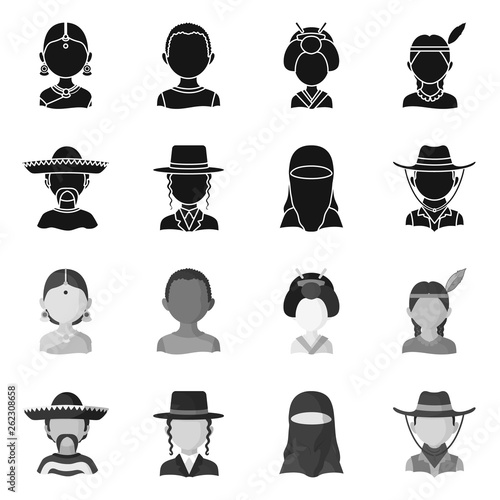 Vector illustration of imitator and resident logo. Set of imitator and culture stock symbol for web.