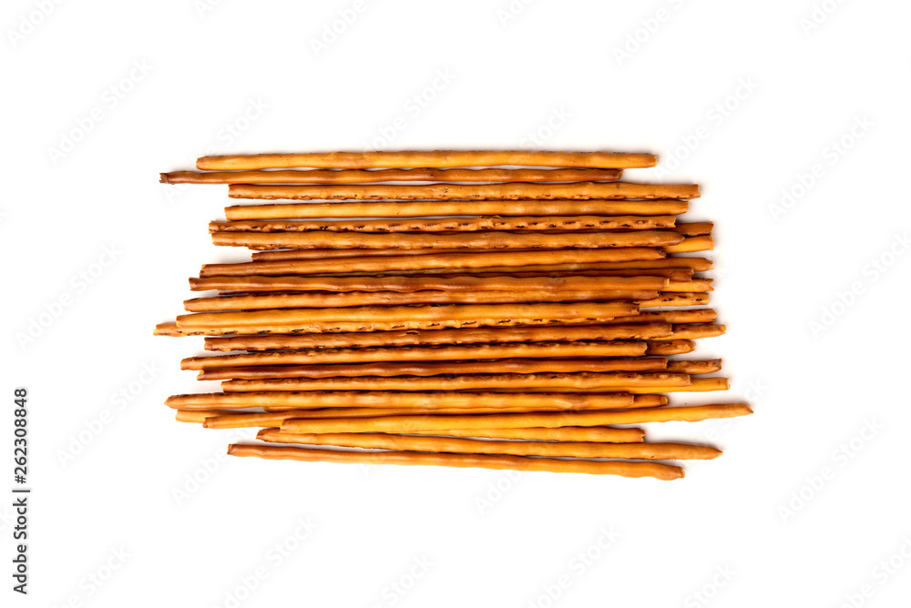 Cracker pretzel sticks isolated on white background. Cracker pretzel sticks isolated on white background.