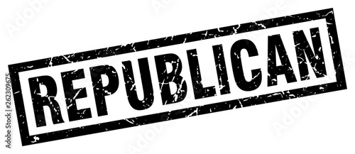 square grunge black republican stamp