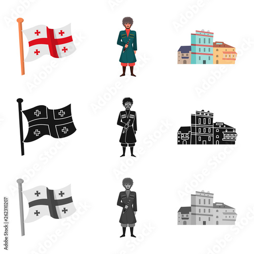 Vector design of culture and sightseeing sign. Collection of culture and originality vector icon for stock.