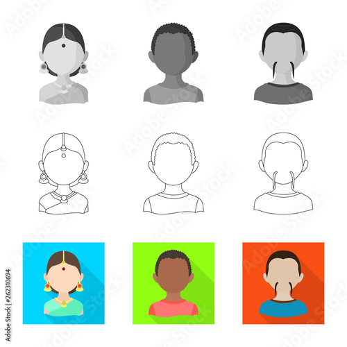 Isolated object of imitator and resident symbol. Set of imitator and culture stock vector illustration.