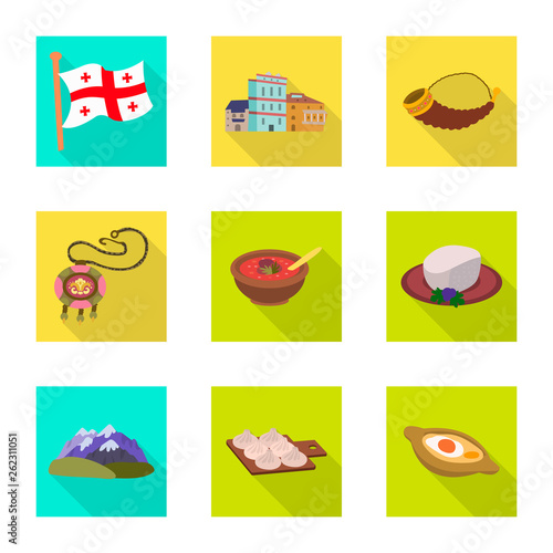 Isolated object of culture and sightseeing symbol. Set of culture and originality stock vector illustration.
