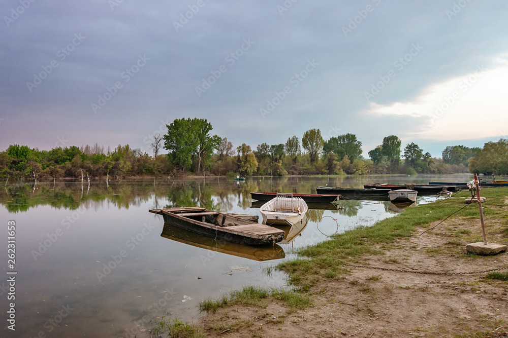 Fototapeta premium Danube island (Šodroš) near Novi Sad, Serbia. Photographed at night with a long exposure.
