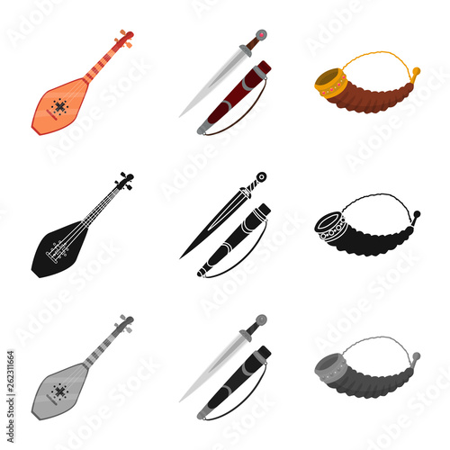 Vector design of culture and sightseeing logo. Set of culture and originality stock vector illustration.