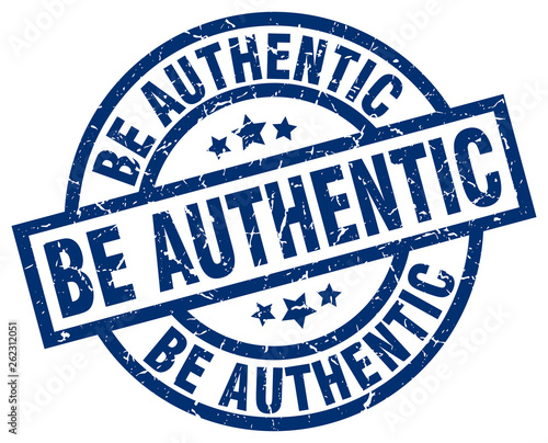 be authentic blue round grunge stamp