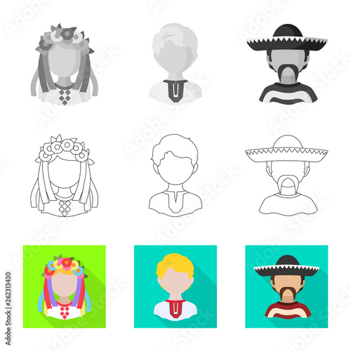 Isolated object of imitator and resident icon. Set of imitator and culture vector icon for stock.