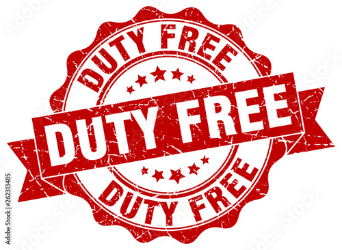 duty free stamp. sign. seal