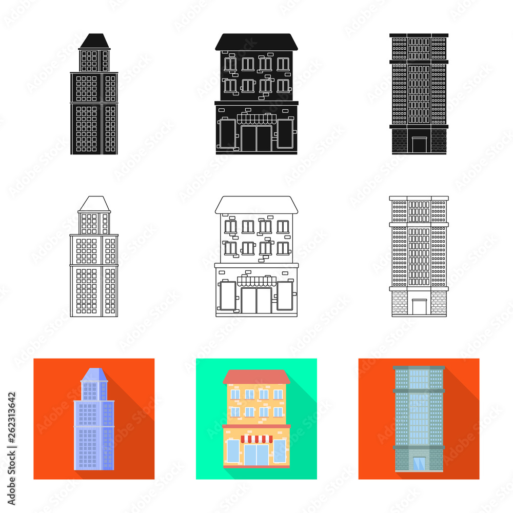 Vector design of municipal and center icon. Collection of municipal and estate   stock vector illustration.
