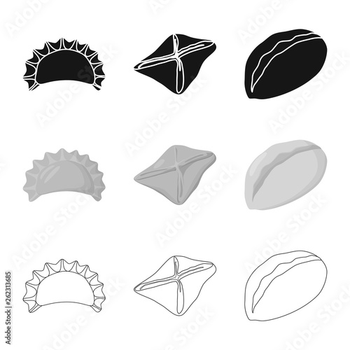 Vector design of products  and cooking symbol. Collection of products  and appetizer stock symbol for web.