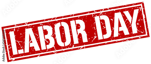 labor day square grunge stamp