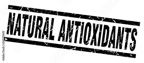 square grunge black natural antioxidants stamp