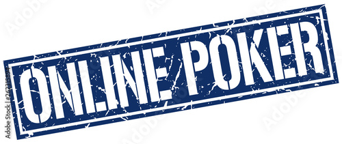 online poker square grunge stamp