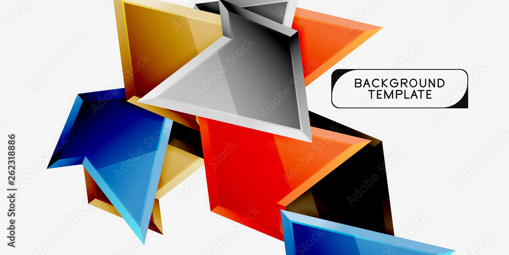 Minimal geometrical triangles with 3d effect abstract background template Minimal geometrical triangles with 3d effect abstract background template