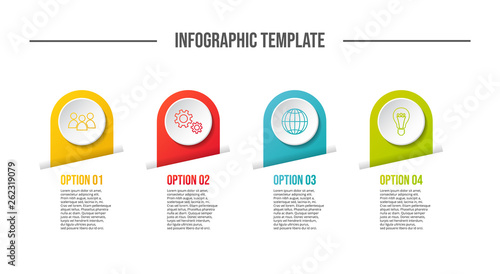 Round infographic template - business timeline. Vector