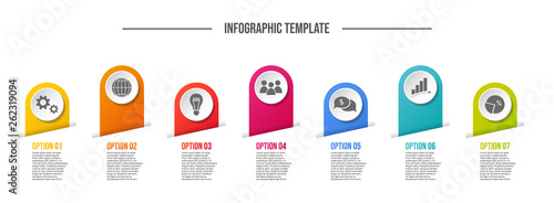 Design of a company timeline with business icons - infographic template. Vector