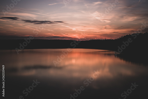 sunset over the lake