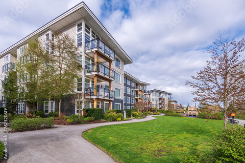 Modern apartment buildings in Vancouver, British Columbia, Canada.