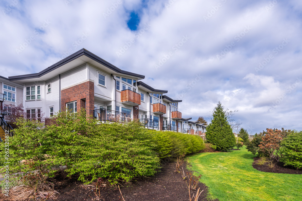 Modern apartment buildings in Vancouver, British Columbia, Canada.