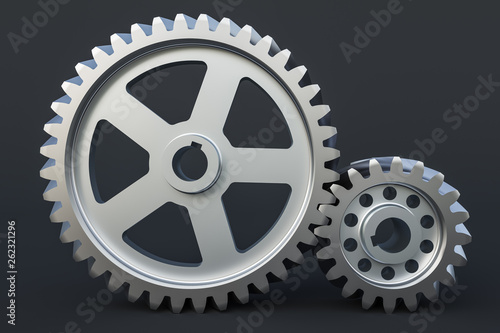 Helical Gear Background Concept 3D Rendering