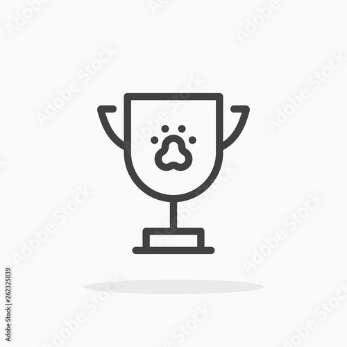 Pet award icon in line style. Editable stroke.