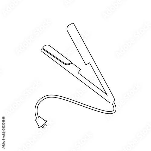 straightening forceps icon. Element of Barber for mobile concept and web apps icon. Outline, thin line icon for website design and development, app development