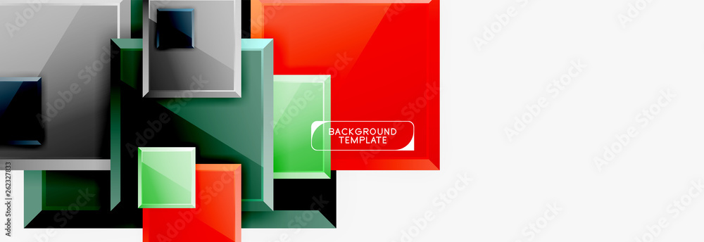 Geometrical design squares abstract banner, glossy shiny effects Geometrical design squares abstract banner, glossy shiny effects