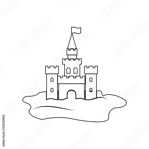 Sand castle icon. Element of Beach for mobile concept and web apps icon. Outline, thin line icon for website design and development, app development