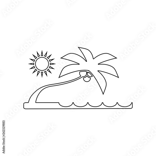 Beach flat icon. Element of Beach for mobile concept and web apps icon. Outline, thin line icon for website design and development, app development