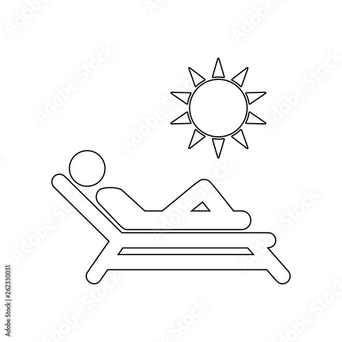 sunbathe icon. Element of Beach for mobile concept and web apps icon. Outline, thin line icon for website design and development, app development