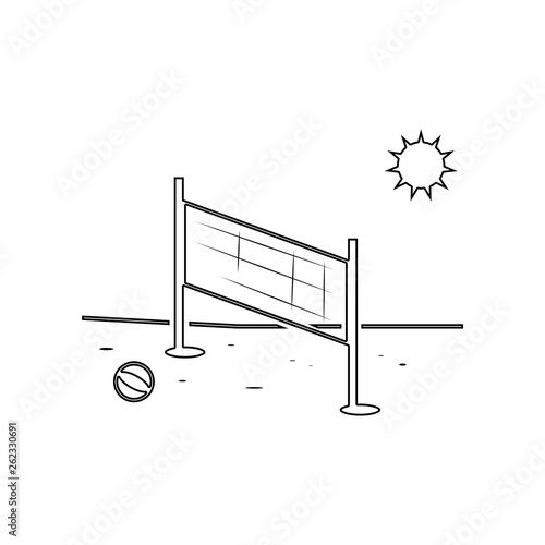 Beach volleyball icon. Element of Beach for mobile concept and web apps icon. Outline, thin line icon for website design and development, app development