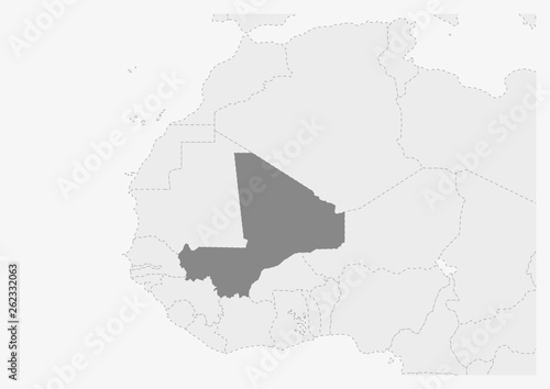 Map of Africa with highlighted Mali map