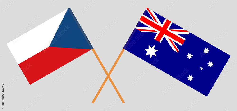 Australia and Czech Republic. The Australian and Czech flags. Official colors. Correct proportion. Vector Australia and Czech Republic. The Australian and Czech flags. Official colors. Correct proportion. Vector