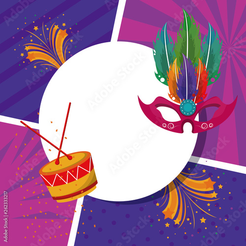 Carnival party round frame