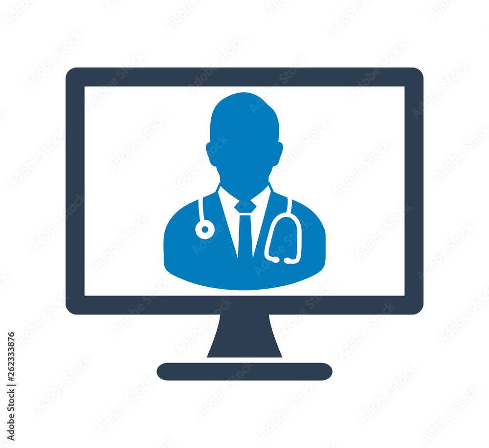 Online Doctor Icon. Flat style vector EPS. Online Doctor Icon. Flat style vector EPS.