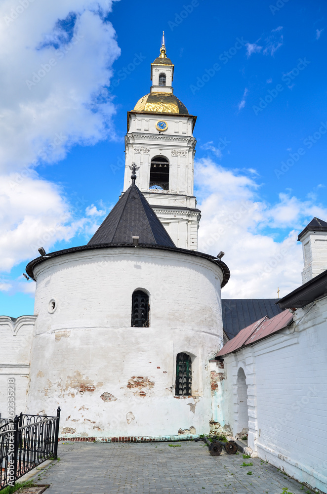 The walls of the Tobolsk Kremlin and the Cathedral bell Tower