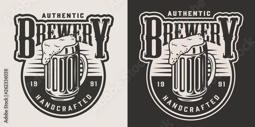 Vintage brewery monochrome badge