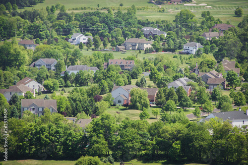 landscape with houses and trees