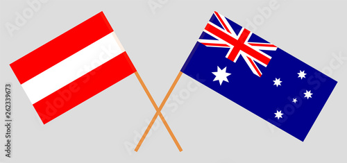 Australia and Austria. The Australian and Austrian flags. Official colors. Correct proportion. Vector
