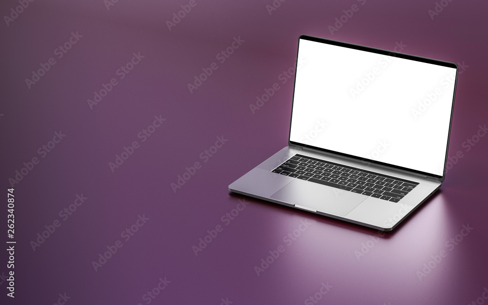 Laptop with blank screen. Template, mockup. Stock Illustration | Adobe ...