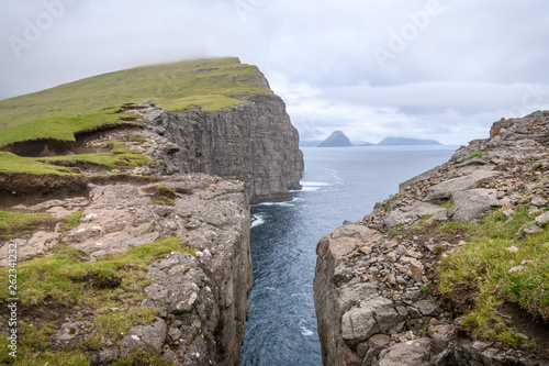 Rock coastline in Faroe Islands