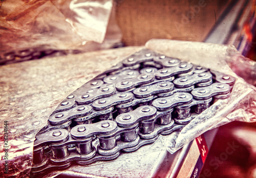 Silver Motorcycle Spare Chain