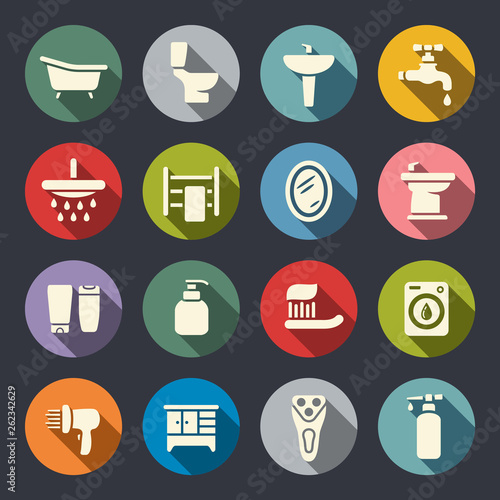 Bathroom icon set