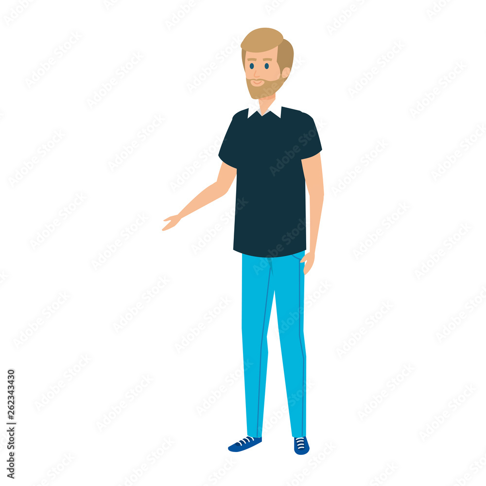 young man with beard character young man with beard character